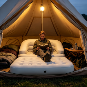 Canapé-<span class=keywords><strong>lit</strong></span> gonflable pliable portable, matelas pneumatique <span class=keywords><strong>2</strong></span> <span class=keywords><strong>places</strong></span>, canapé <span class=keywords><strong>de</strong></span> <span class=keywords><strong>camping</strong></span> floqué pour l'extérieur et l'intérieur avec pompe à air intégrée - Product Image 6