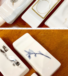 Support à baguettes et repose-cuillère en porcelaine trois-en-un, double usage, style courtois, peinture sous glaçure, Chaozhou - Product Image 6