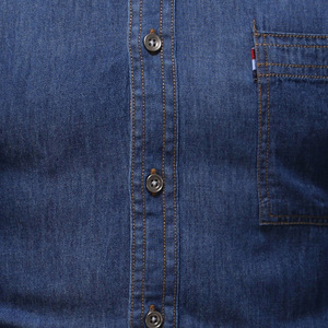 <span class=keywords><strong>Camicia</strong></span> di <span class=keywords><strong>Jeans</strong></span> di Alta Qualità per Uomo, 100% Cotone, Manica Lunga, Colore Blu/Blu Navy - Product Image 6