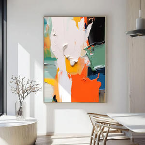 Bold Color Handpainted Textured Abstract Contemporary <b>Framed</b> Hanging Canvas <b>Painting</b> Decorative Living Room Hallway Bedroom - Product Image 4