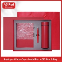 Coffret Cadeau d'Entreprise Bleu Profond de Luxe, Ensemble de Papeterie Personnalisé, Journal A5, Couverture en Cuir PU, Impression Sérigraphique, Promotionnel