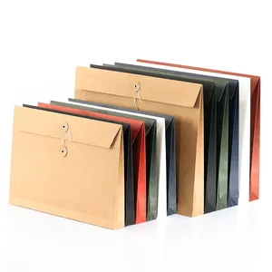 Saco de informações de arquivo de papel Kraft A4 reciclável direto do ponto, embalagem ecológica para roupas com cores personalizáveis