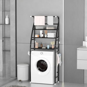Vente en gros de support pour lave-linge de salle de bain support de <span class=keywords><strong>rangement</strong></span> en métal à trois niveaux peu encombrant support de <span class=keywords><strong>rangement</strong></span> pour lave-linge - Product Image 3
