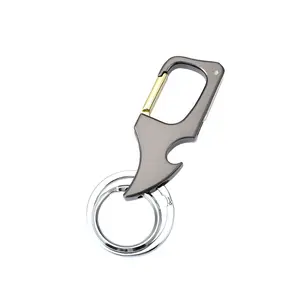 Klein Cadeau Man Taille Gemonteerde Flesopener Split Metalen Hanger Autoketting Multifunctionele Sleutelhanger Groothandel