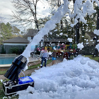 Jeu de danse en plein air amusant, piscine à mousse de savon gonflable avec canon à mousse et souffleur