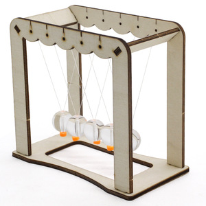 Kit scientifique Newton Cradle, modèle d'expérimentation physique en bois pour enfants, jouet éducatif STEM, 7-9 ans, fonctionnement manuel - Product Image 3