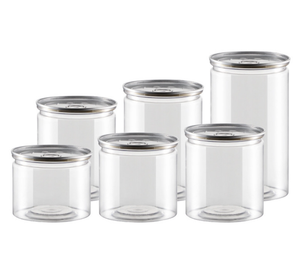 Lata de plástico PET transparente, tarro hermético de especias de 10oz y 16oz <span class=keywords><strong>para</strong></span> almacenamiento de alimentos, <span class=keywords><strong>para</strong></span> ensalada, azúcar, aperitivos, Dulces, galletas, almacenamiento de Chocolate - Product Image 6