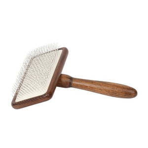 थोक भूरे रंग की लकड़ी की बिल्ली पिन बाल ब्रश कुत्ते कुत्ते पालतू जानवर चिपचिपा के साथ चिपचिपा ब्रश - Product Image 2