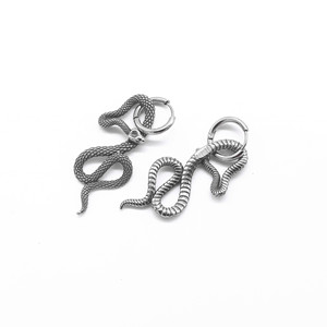 Pendientes colgantes de serpiente yunique, diseño de animales en acero de titanio, joyería de moda unisex - Product Image 2
