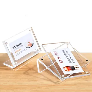 Milieuvriendelijke L Vorm Naam Kaart Bureau Frame Stands Prijs Label Houder Acryl Tafel Teken Voor Winkels Promotie