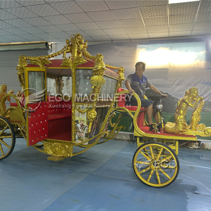 Carrosse de Mariage Électrique de Luxe Doré à la Française avec Sculpture de Cheval, Idéal pour les Visites Touristiques - Product Image 5