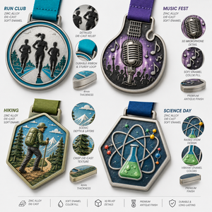 Medallas Personalizadas de Aleación de Zinc 3D para Carreras, Natación, Música, Escuela, Ajedrez, Karate, Baile, Espectáculos de Mascotas, con Cinta para Competencia - Product Image 2
