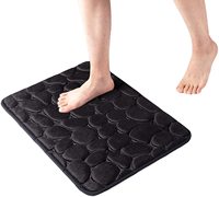 Tapis de sol de salle de bain moderne FIGOO - Forme marbre, procédé de gaufrage, mousse à mémoire de forme, tapis de bain antidérapant pour salle de bain