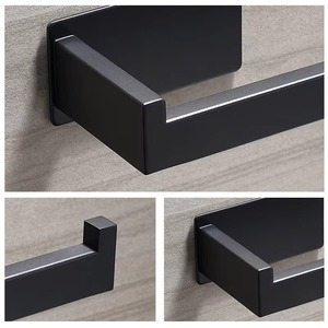 Custom Design Black Brushed Chrome 304 Stainless Steel Toilet <b>Paper</b> <b>Holder</b> Kitchen Bathroom Adhesive <b>Roll</b> <b>Paper</b> <b>Holder</b> - Product Image 3