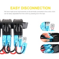 Panneau de commutation à bouton-poussoir en aluminium 6 gangs pour bateau Marine 12V double USB voltmètre panneau de commande RV pour interrupteurs à bascule de camion de voiture