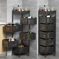 Prix de gros d'usine paniers rotatifs multicouches étagère de rangement étagère légumes fruits panier cuisine chariot chariot