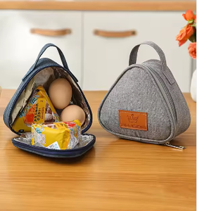 Sacs isothermes pour le petit-déjeuner, écologiques, durables, avec fermeture éclair, sacs à lunch portables triangulaires, conteneurs alimentaires pour pique-nique - Product Image 4