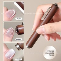 Outil magnétique 3-en-1 pour effet œil de chat, cylindre métallique fortement magnétique pour nail art UV, application multifonctionnelle de gel sur les doigts, fournitures pour ongles