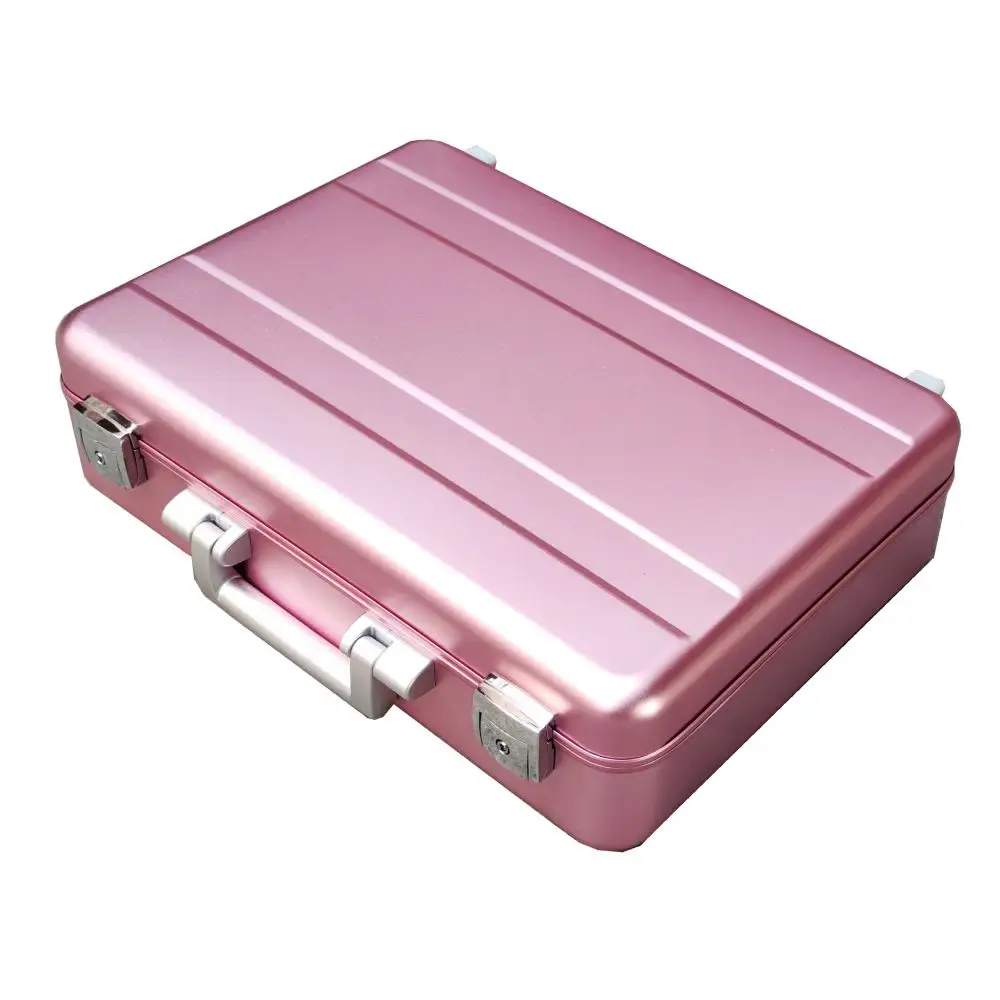 custom size custom foam pink All aluminum alloy carrying hard Aluminum Case Foam Briefcase Tool Box with foam padding