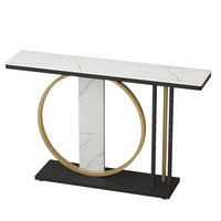 Table de console murale de luxe léger pour hall d'entrée, style italien, avec armoire en marbre