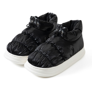 Waterproof <strong>feathers</strong> <strong>with</strong> cotton <strong>slippers</strong> female winter home indoor large base anti-skid couples high top cotton shoes wholesales - Product Image 3
