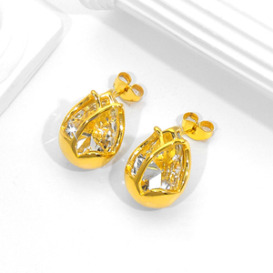 JUSNOVA, venta al por mayor, 4 piezas, conjunto <span class=keywords><strong>de</strong></span> joyería <span class=keywords><strong>de</strong></span> acero inoxidable chapado en <span class=keywords><strong>oro</strong></span> <span class=keywords><strong>de</strong></span> 18 quilates, pendientes <span class=keywords><strong>de</strong></span> circón Rosa Blanca, collar, pulsera, anillo - Product Image 5