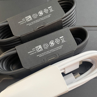 Kabel pengisi daya 45W 2M, untuk S23 5A pengisian cepat USB C ke USB C E chip marker Tipe C kabel tanggal Android