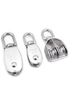 Anello di sollevamento per uso industriale con puleggia a fune in acciaio inox a doppia puleggia fissa per nave marina - Product Image 3