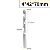 Fresa de grabado CNC de corte descendente de un solo filo espiral izquierda para aluminio
