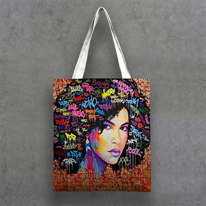 Bolso de lona con patrón de dibujos animados de los <span class=keywords><strong>pueblos</strong></span> indígenas de las mujeres de la tribu Africana popular - Product Image 4