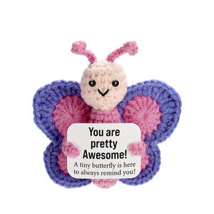 Nuevo estilo Acabado Hecho a mano Lana Crochet Energía positiva Pequeña mariposa Muñeca Dibujos animados Insecto positivo Decoración emocional. - Product Image 5