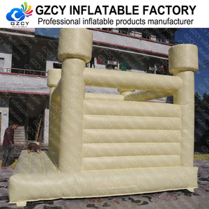 Château gonflable en PVC jaune citron mat - Utilisation commerciale en extérieur et en intérieur - Taille personnalisable - Installation facile - Product Image 3