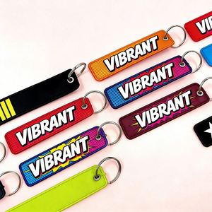 Llavero de tela bordado con diseño de logotipo personalizado, estilo anime y avión, tipo Jet Tag - Product Image 1