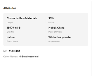 99% 4-Butilresorcinol CAS18979-61-8 Polvo Fino Blanco Material Cosmético para Aclarar la Piel - Product Image 6