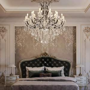 Luces <span class=keywords><strong>de</strong></span> araña grandes con marco negro <span class=keywords><strong>de</strong></span> hierro forjado <span class=keywords><strong>de</strong></span> estilo industrial para el <span class=keywords><strong>centro</strong></span> <span class=keywords><strong>comercial</strong></span> del vestíbulo del hotel - Product Image 4