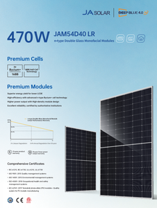 แผงโซลาร์เซลล์ JA JAM54D40-LB รุ่น N-type เทคโนโลยี TOP กำลังไฟ 445W 450W 455W 460W 465W 470W ขายส่งแบบโมดูลสีดำ - Product Image 5