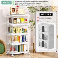 Bacs de rangement alimentaire pliables en plastique transparent à 4 niveaux, empilables, 40-50L, avec couvercle magnétique |   Organisateur moderne pour placard et chambre à coucher