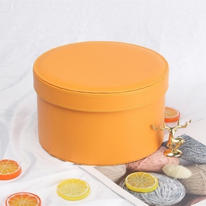 Customized Leather Display <b>Box</b> Round-shaped Paper Hug Bucket <b>Wedding</b> Bouquet Flower Package Chocolate and Jewelry Gift <b>Box</b> - Product Image 4