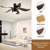 Ventilateur à lumière LED ABS multifonction intelligent 52 pouces en forme de fleur Lampes 24W pour ventilateurs de plafond