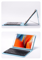 Étui pour tablette en cuir avec support pliant universel de 10 pouces avec housse de protection pour tablette multifonction avec clavier sans fil