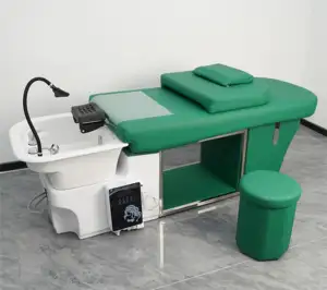 YUANKAI Water Circulation Head Therapy Shampoo Bed Barber Shop Spa Salon Stainless Steel Fiberglass Base