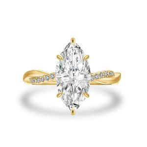 Anillo de Compromiso SGARIT Personalizado de Oro 14K/18K con Diamante CVD Corte Esmeralda, Clásico para Mujer, Certificado IGI, Color D, 1-3ct - Product Image 6