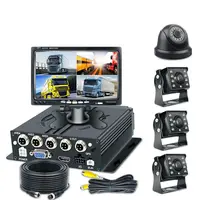 Pantalla de 7 pulgadas para coche, cuatro cámaras 720P, 4 canales, DVR móvil, MDVR, Kits de cámara para vehículo pesado
