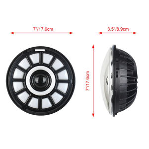 7 pouces 75W Led phare de voiture <span class=keywords><strong>Lada</strong></span> <span class=keywords><strong>Niva</strong></span> urbain salut/feux de croisement H4 lumière Halo Angle yeux DRL phare pour accessoires 4x4 - Product Image 3