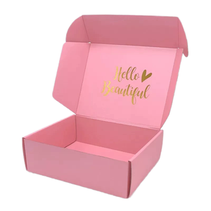 Ready to Ship <strong>Custom</strong> Printed Logo Pink Kraft Paper Packaging Boxes <strong>Cardboard</strong> Airplane <strong>Shape</strong> with Gold Foil Handling - Product Image 1