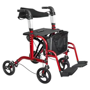 Koltuk uygun ve mobil erişilebilir yürüme yardımcısı ile taşınabilir hafif katlanabilir Rollator Walker
