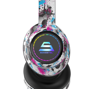 <span class=keywords><strong>Casque</strong></span> <span class=keywords><strong>de</strong></span> <span class=keywords><strong>jeu</strong></span> sans fil Somostel Cool Graffiti LED avec éclairage, basses profondes, écouteurs sportifs, Audifonos Inalambricos Auricular - Product Image 4