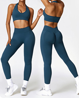 Legging Olahraga Wanita Baru, Ramah Lingkungan, Bernapas, Model Scrunch Butt, Sport Bra Punggung Terbuka, Celana Sport Kombinasi Pinggang Tinggi Tanpa Jahitan
