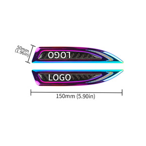 Voiture universelle en alliage d'aluminium + insigne d'aile en fibre de carbone emblème/autocollant néo-chrome é<span class=keywords><strong>vent</strong></span> latéral - Product Image 1