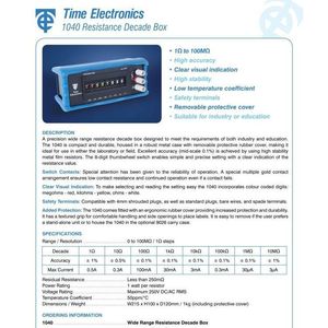 Caja de Resistencia Time Electronics Modelo 1040 10M Ohm, Herramienta de Calibración de Precisión para Pruebas con Multímetro - Product Image 4